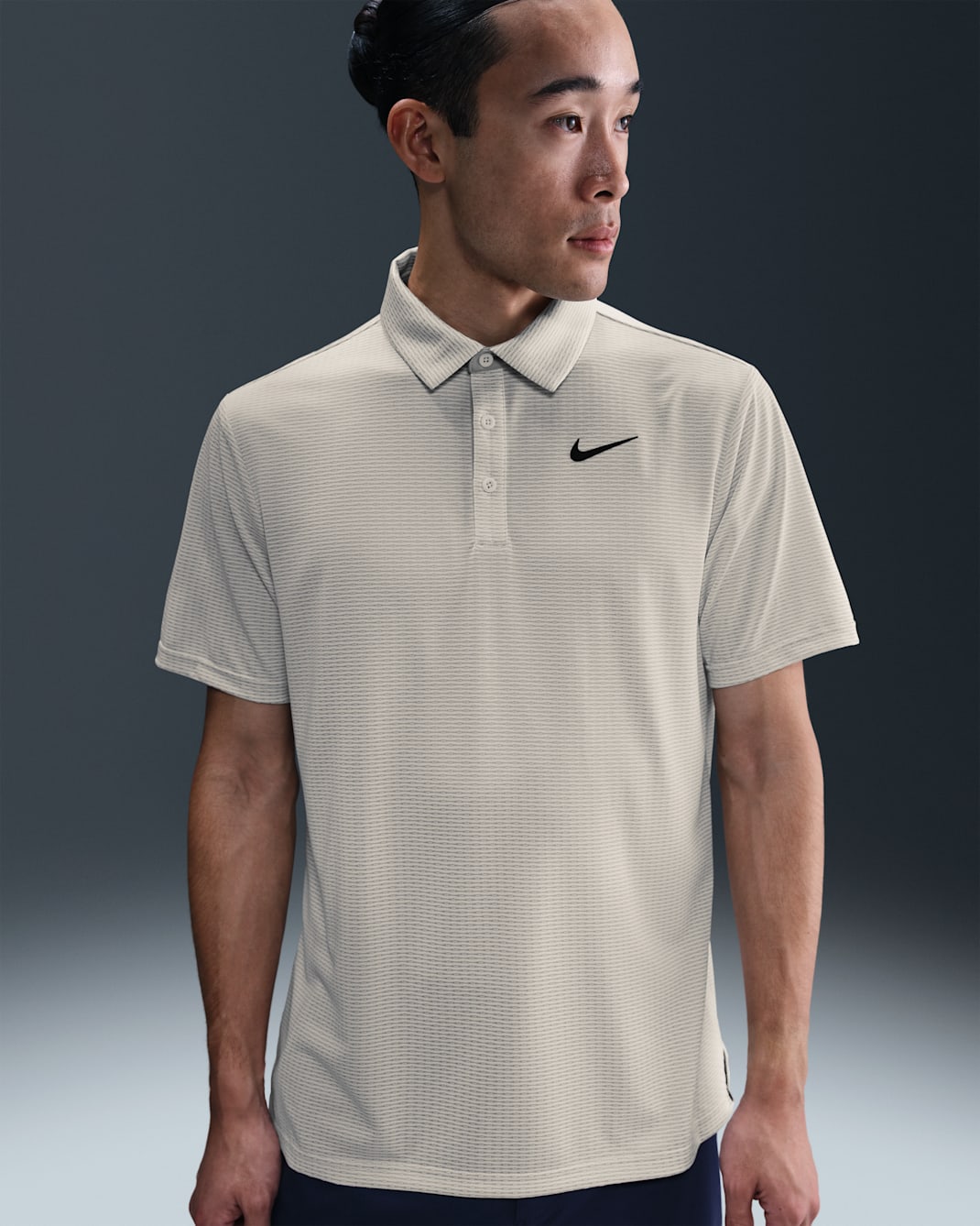 Nike Tour Men's Dri-FIT Textured Golf Polo - Pale Ivory/Black