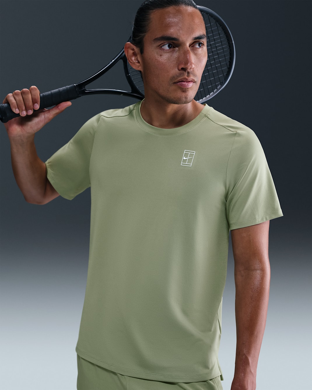 NikeCourt Advantage Men's Dri-FIT Tennis Top - Oil Green