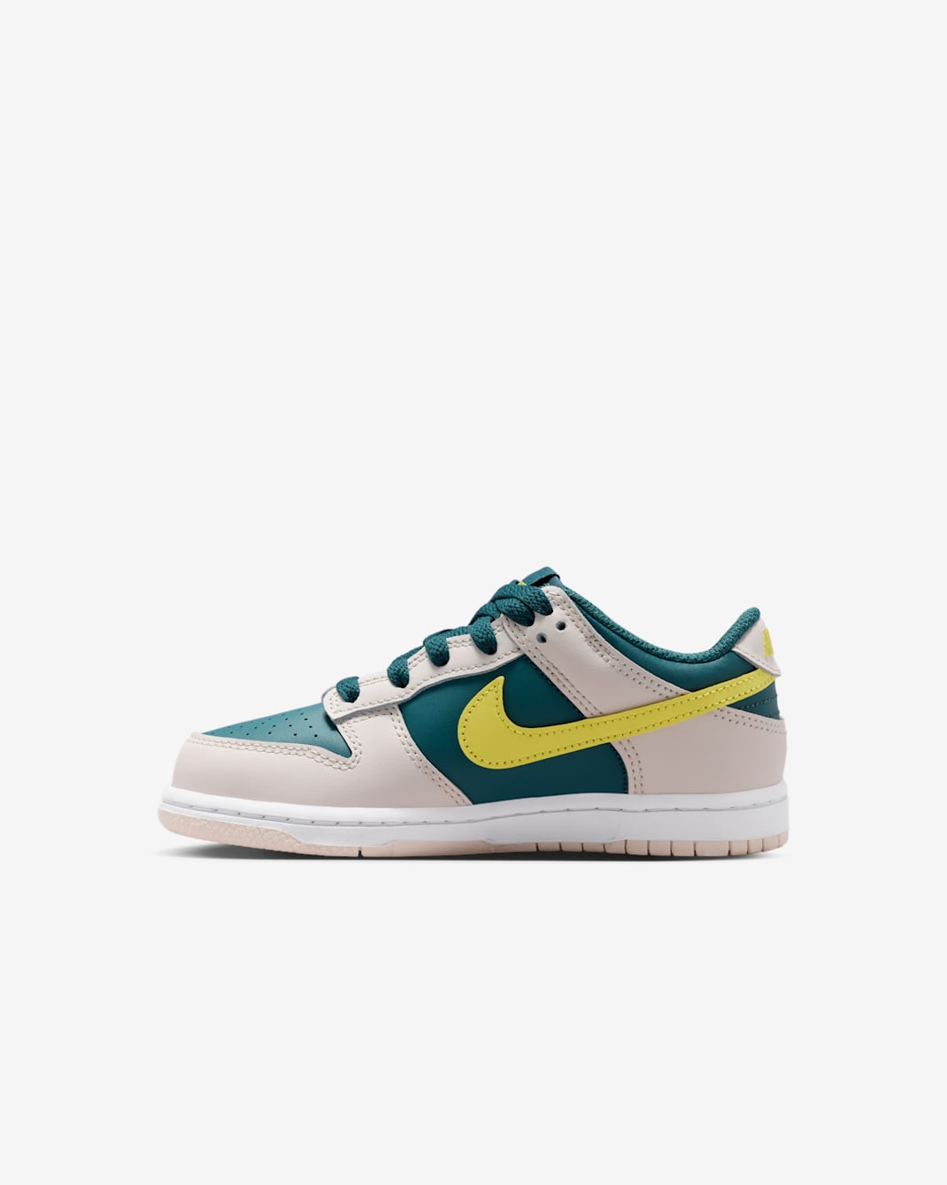 Nike Dunk Low Little Kids' Shoes - Dark Teal Green/Dark Teal Green/White/Sonic Yellow