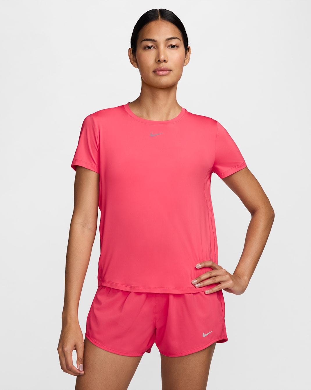 Nike One Classic Women's Dri-FIT Short-Sleeve Top - Aster Pink/Black