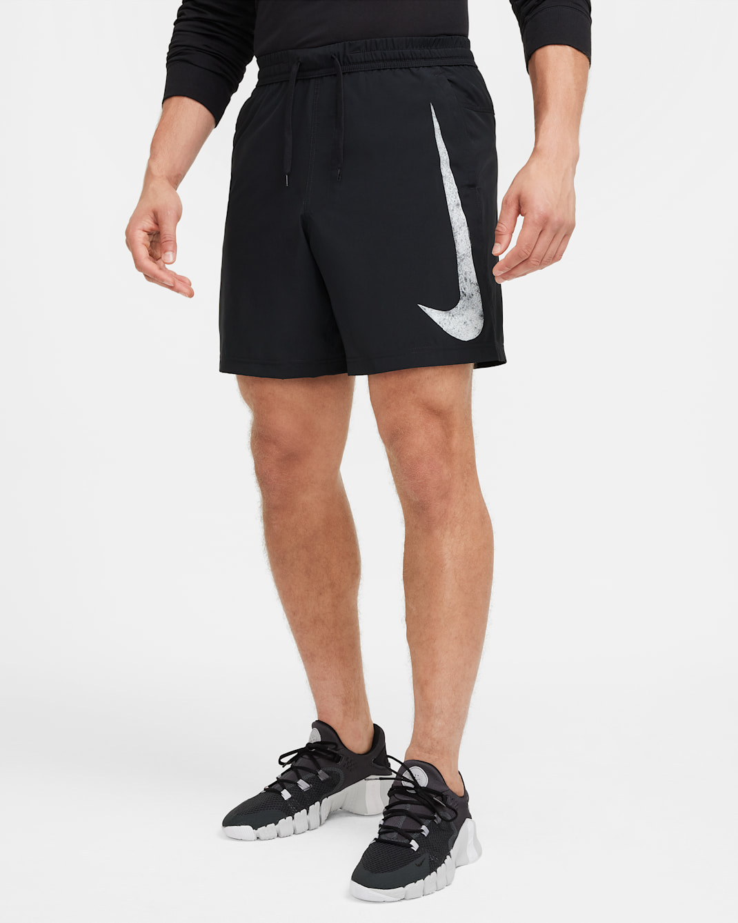Nike Form Swoosh Men's Dri-FIT 18cm (approx.) Unlined Versatile Shorts - Black/White
