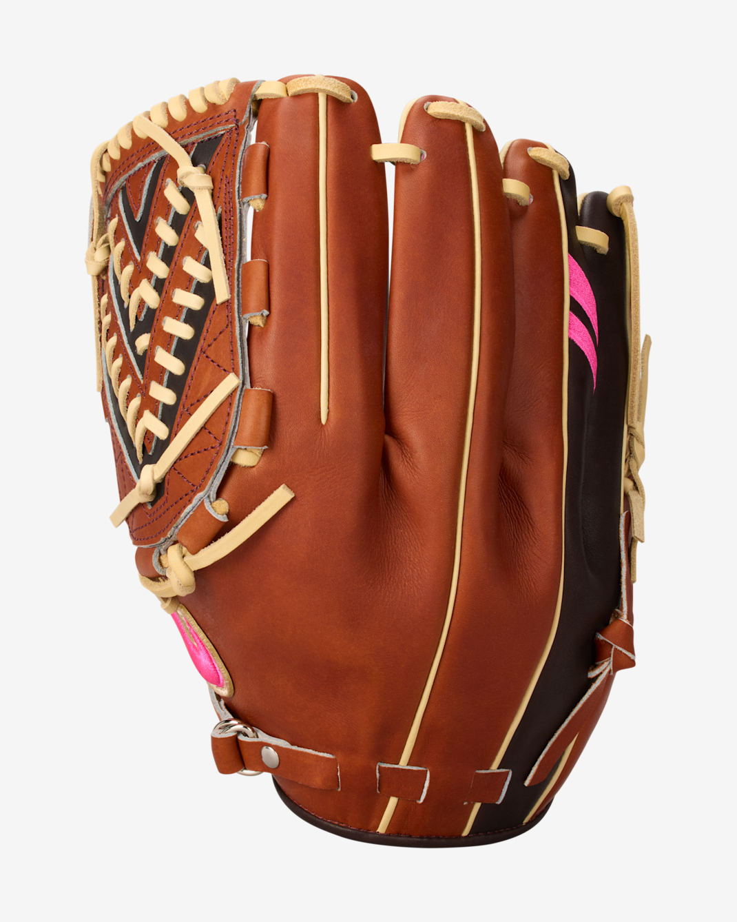 Nike SHA|DO Elite J Series Baseball V-Web Fielding Glove (Left-Handed Throw) - Pueblo Brown/Alabaster/Pink