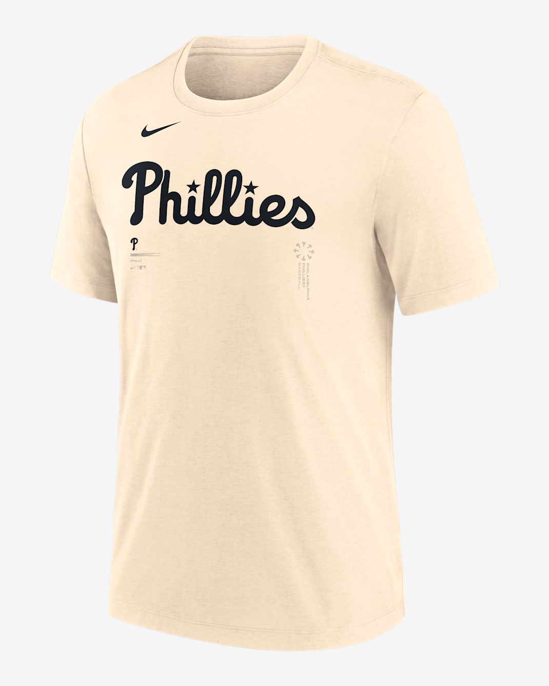 Philadelphia Phillies Wordmark Men's Nike MLB T-Shirt - Natural