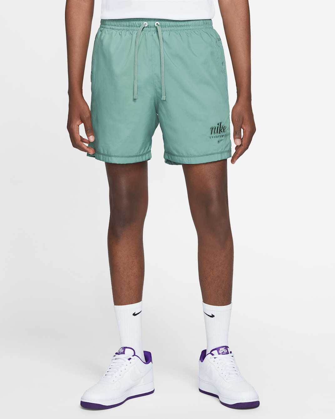 Nike Sportswear Men's Woven Flow Shorts - Dutch Green/Galactic Jade/Summit White