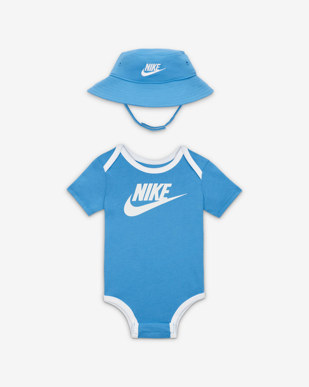 Nike set met vissershoedje en rompertje voor baby's - University Blue