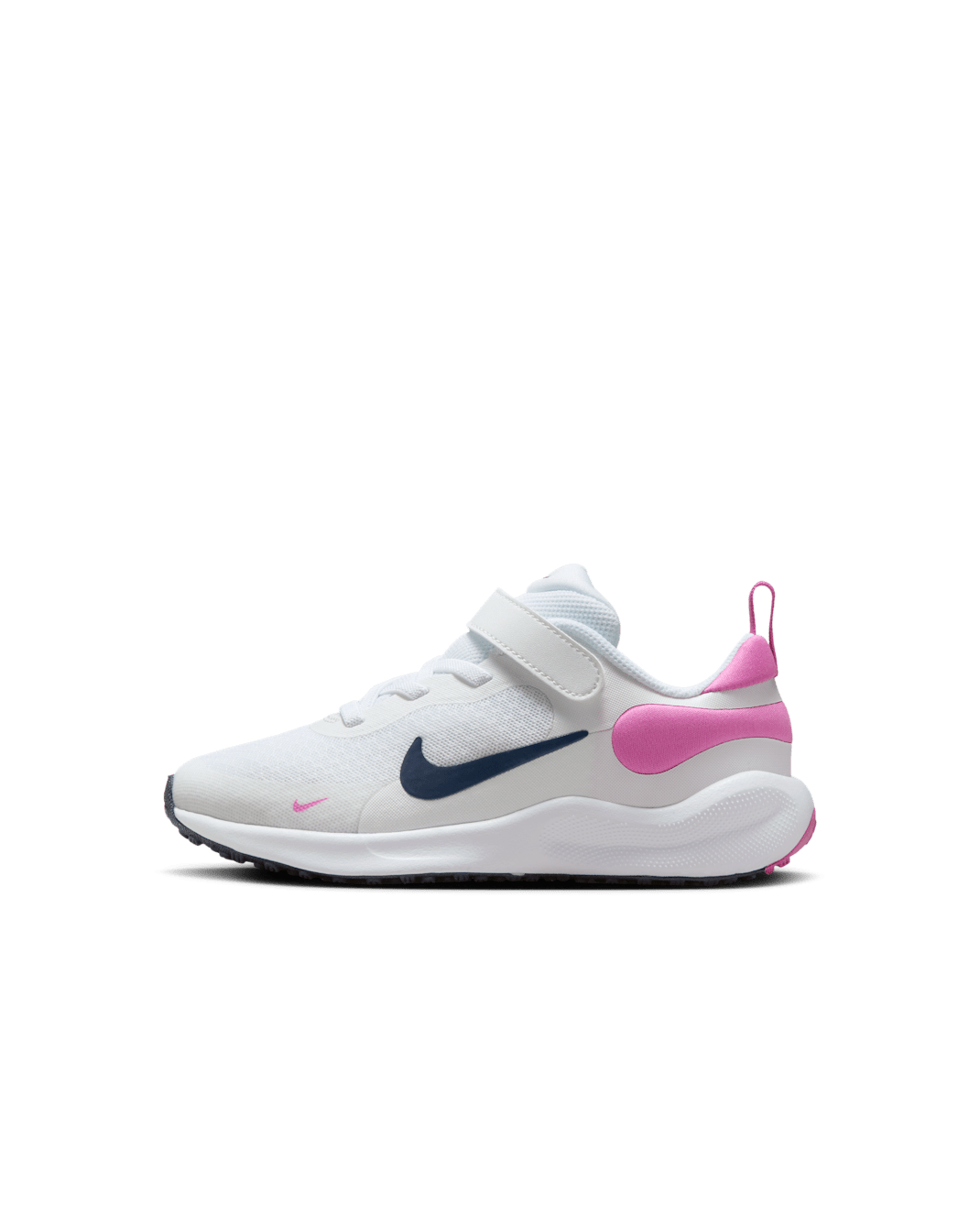 Nike Revolution 7 Younger Kids' Shoes - White/Playful Pink/Midnight Navy