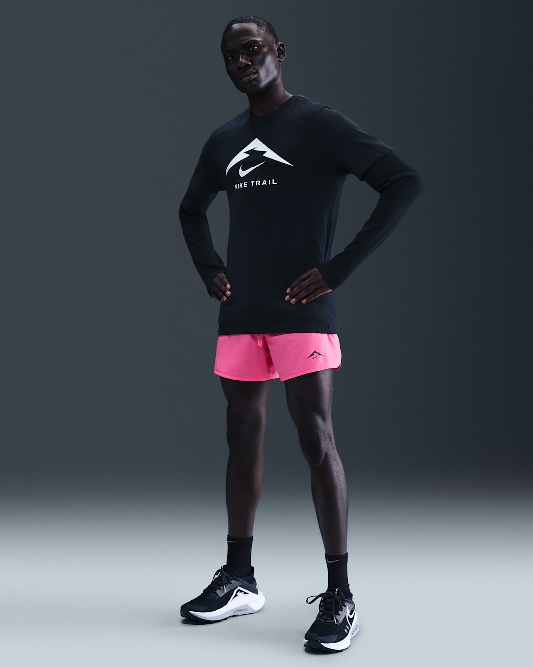 Nike Trail Second Sunrise Men's 12.5cm (approx.) Dri-FIT ADV Brief-Lined Running Shorts - Pinksicle/Pinksicle/Desert Khaki/Black