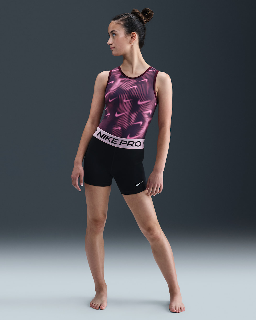 Leotardo Nike Smoky Swoosh Nike Gymnastics - Rosa