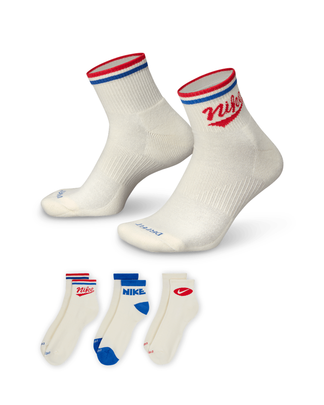 Nike Everyday Plus Ankle Socks (3 Pairs) - Multi-Color