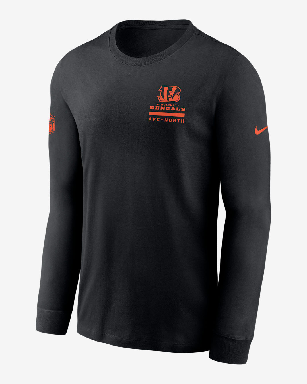 Playera de manga larga Nike Dri-FIT de la NFL para hombre Cincinnati Bengals Sideline Team Issue - Negro