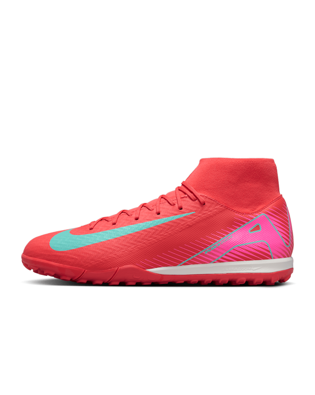Nike Mercurial Superfly 10 Academy Turf High-Top Football Shoes - Ember Glow/Aurora Green