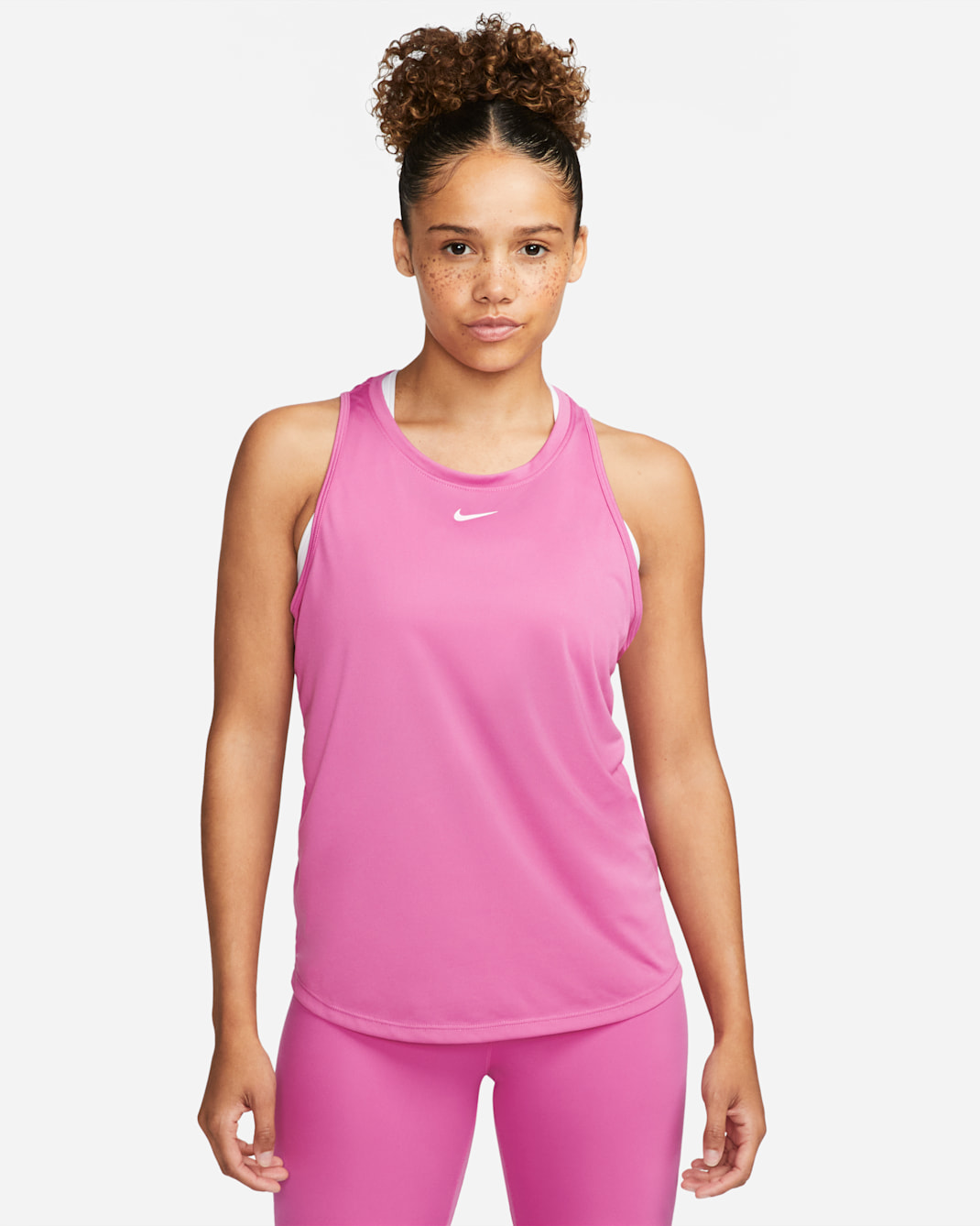 Nike Dri-FIT One Women's Standard Fit Tank - Cosmic Fuchsia/White