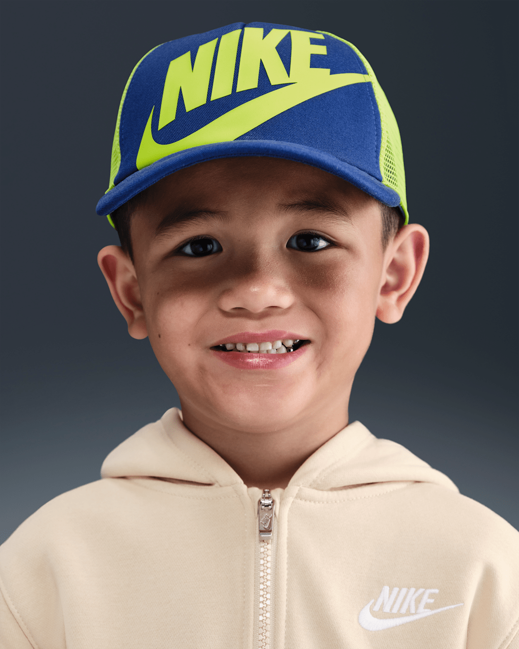 Nike Rise Kids' Structured Trucker Cap - Deep Royal Blue/Volt/Volt