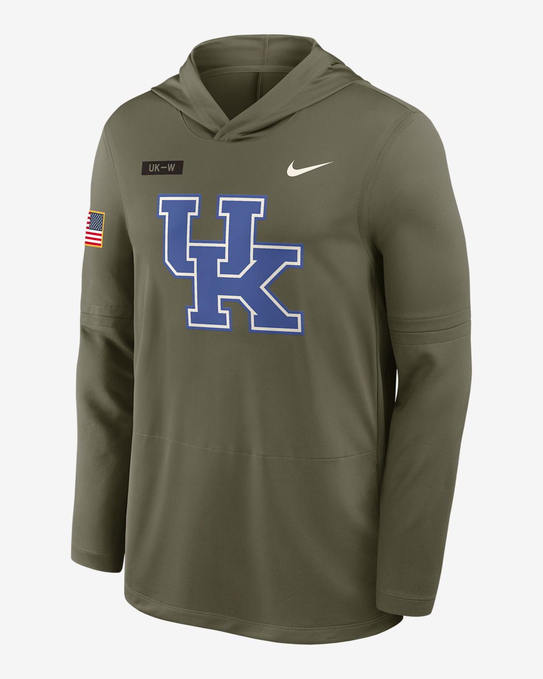 Kentucky 2025 Military Appreciation Men's Nike Dri-FIT College Long-Sleeve Hooded Top - Olive