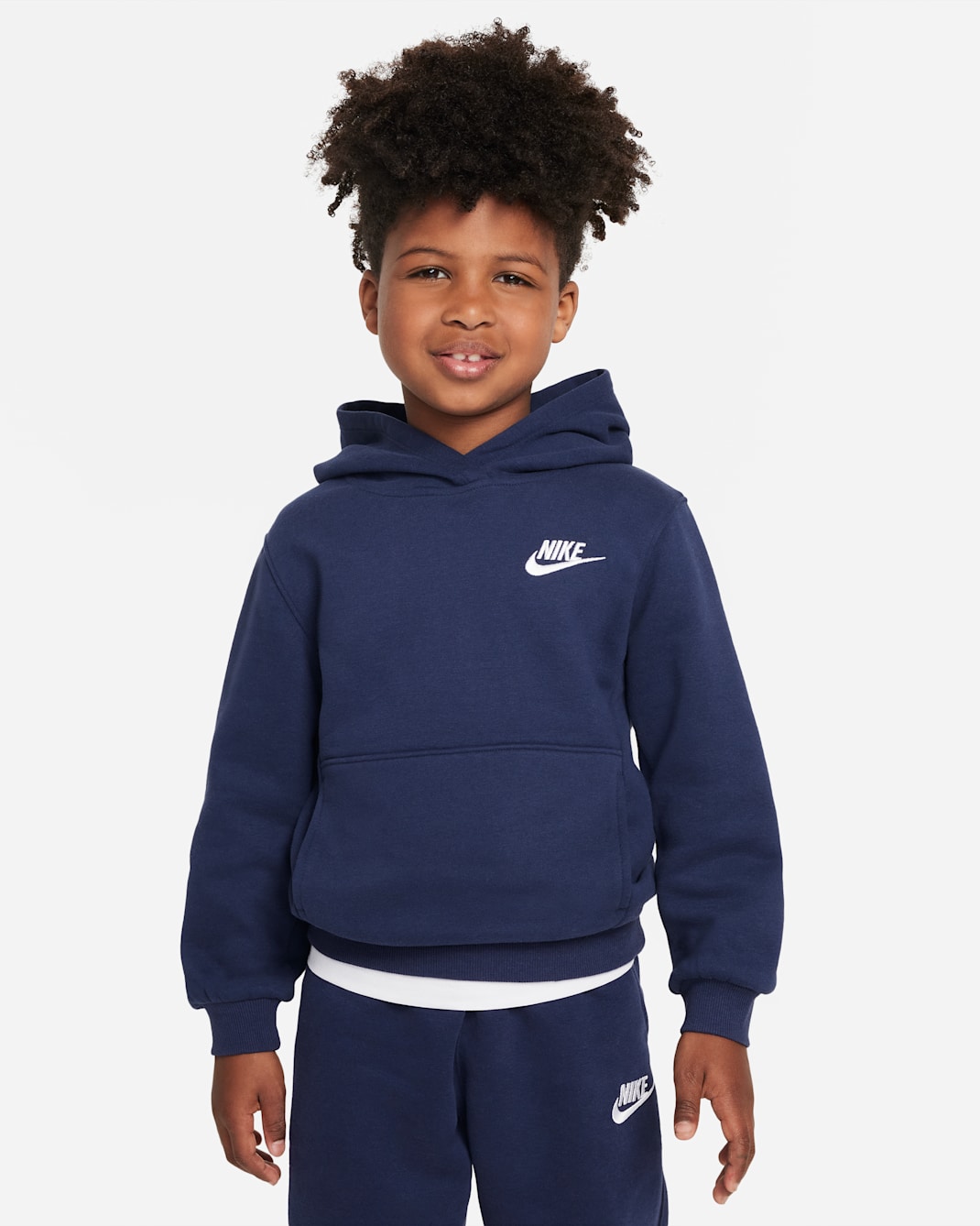 Sudadera con gorro sin cierre para niños talla pequeña Nike Sportswear Club Fleece - Azul marino medianoche