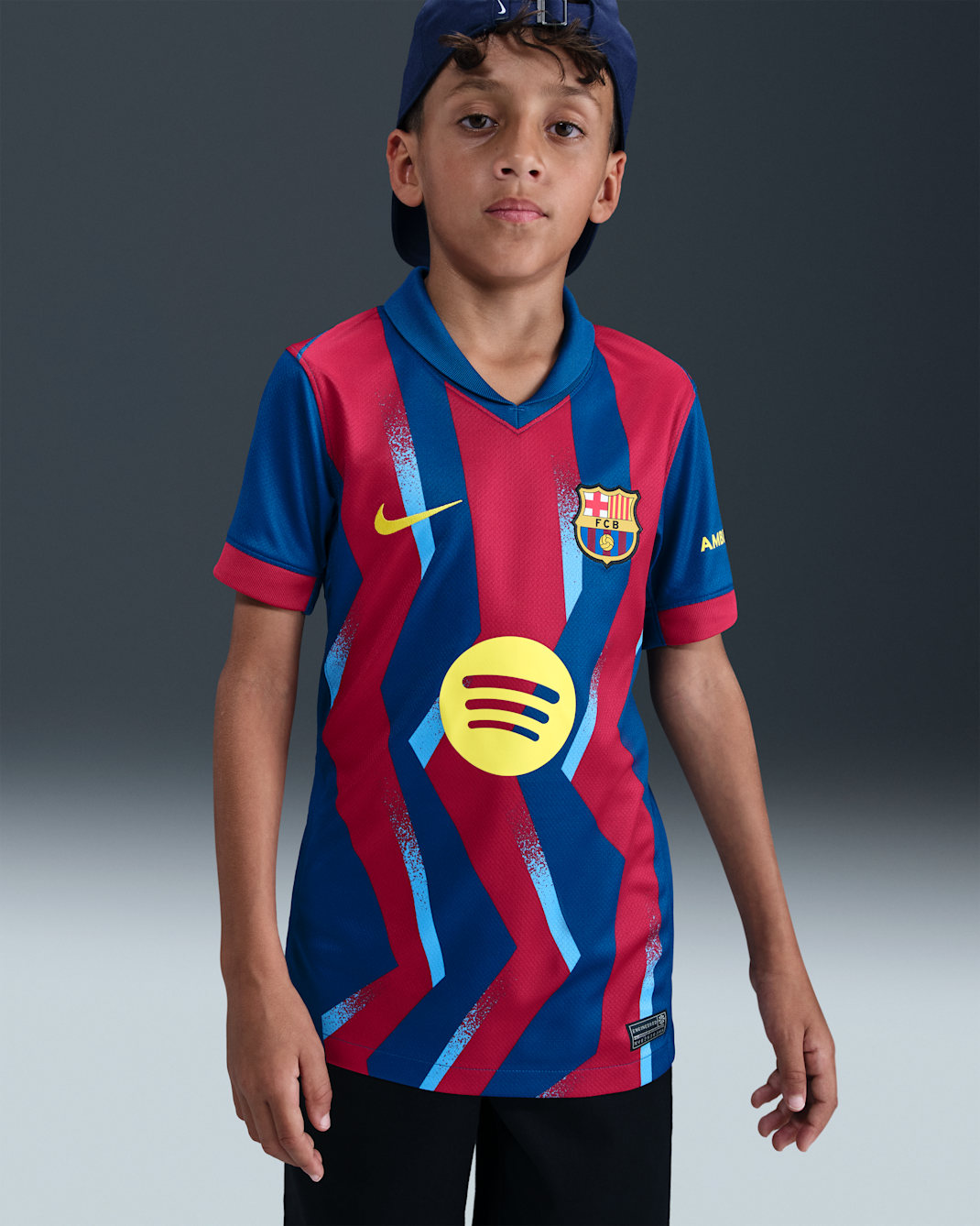 FC Barcelona 2025/26 Stadium Fourth Big Kids' Nike Dri-FIT Football Replica Shirt - Gym Blue/Gym Blue/Salsa Red/Opti Yellow