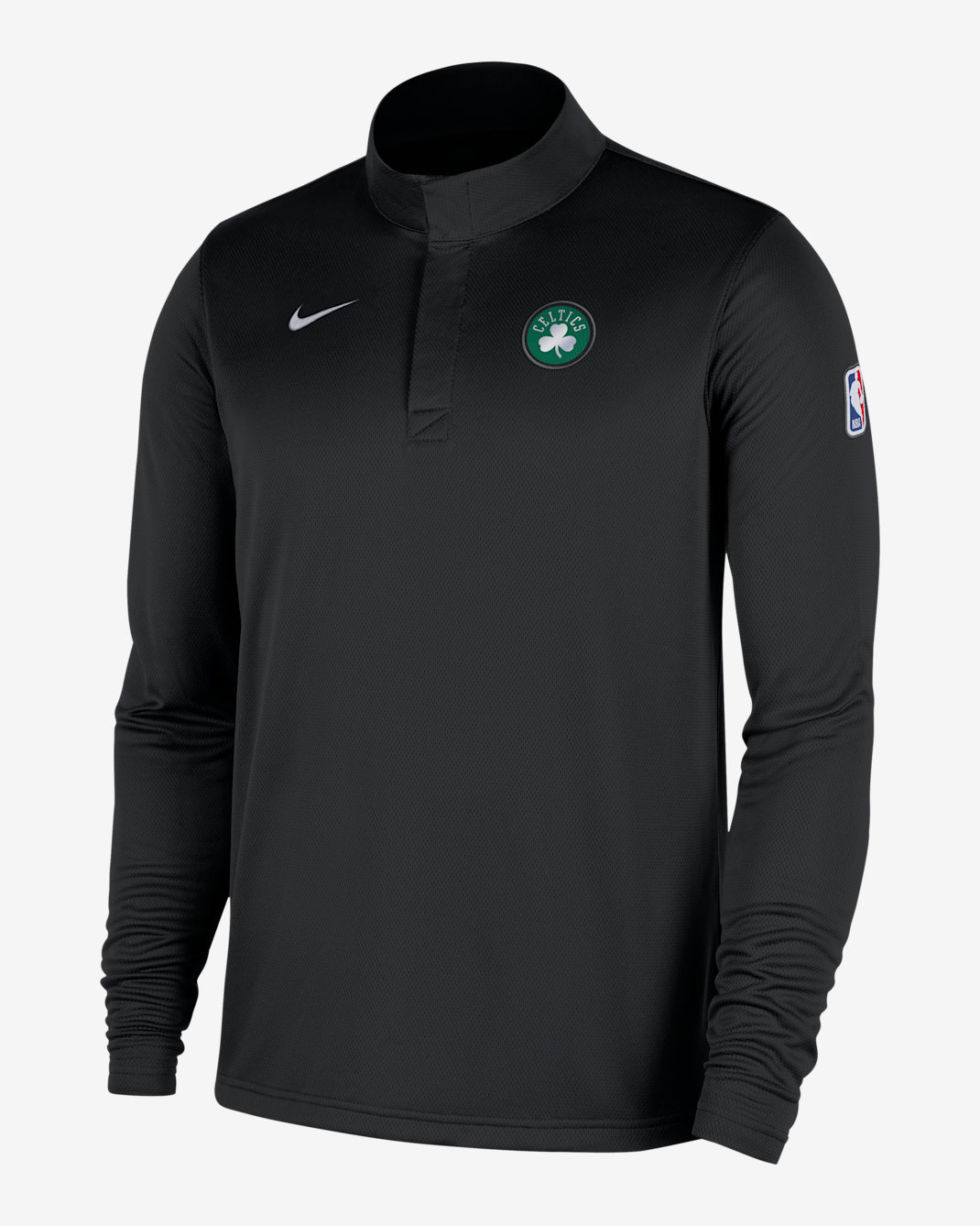 Boston Celtics Men's Nike Dri-FIT NBA 1/4-Zip Long-Sleeve Top - Black/White