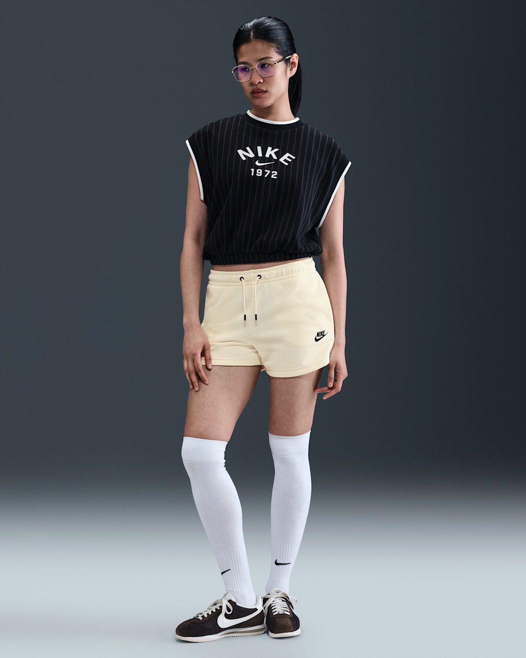 Nike Sportswear Essential Women's French Terry Shorts - Coconut Milk/Black