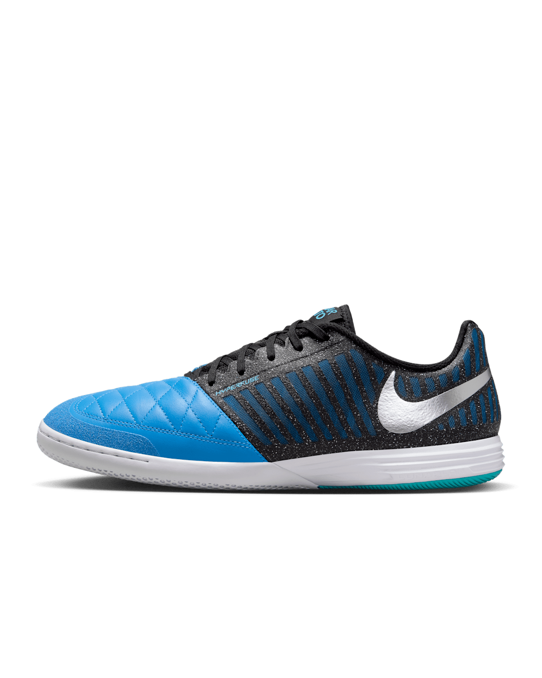 Nike Lunar Gato II Indoor Court Low-Top Football Shoes - Metallic Silver/Neptune Blue/Black