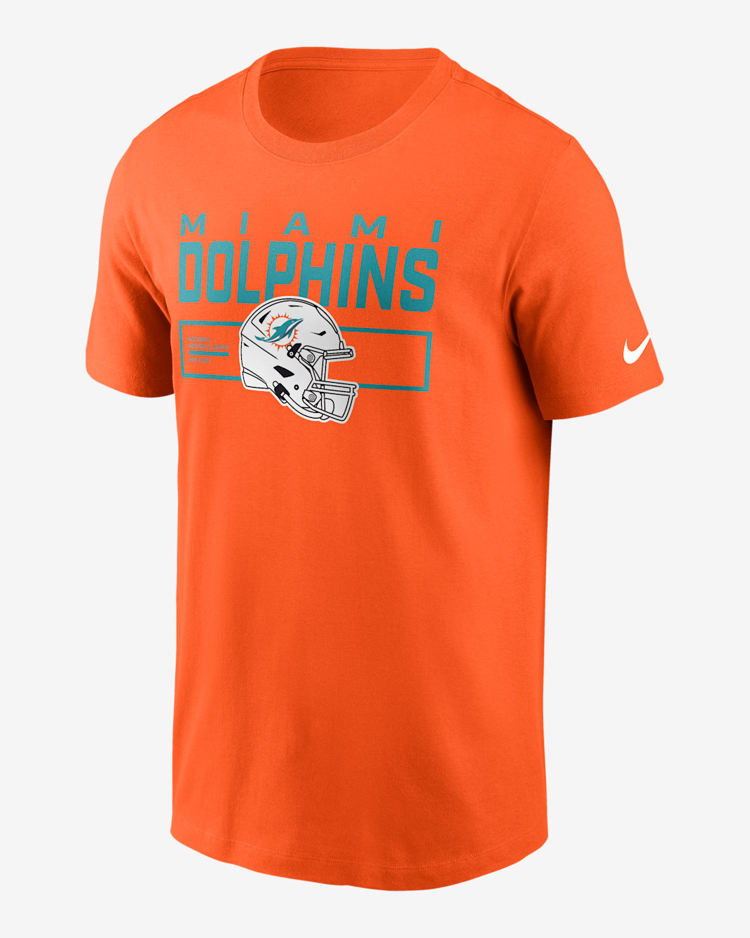 Miami Dolphins Helmet Essential Men's Nike NFL T-Shirt - Orange