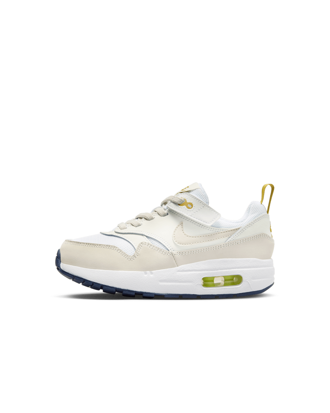 Tenis para niños de preescolar Nike Air Max 1 EasyOn - Blanco/Broncino/Azul marino medianoche/Marrón verdoso claro