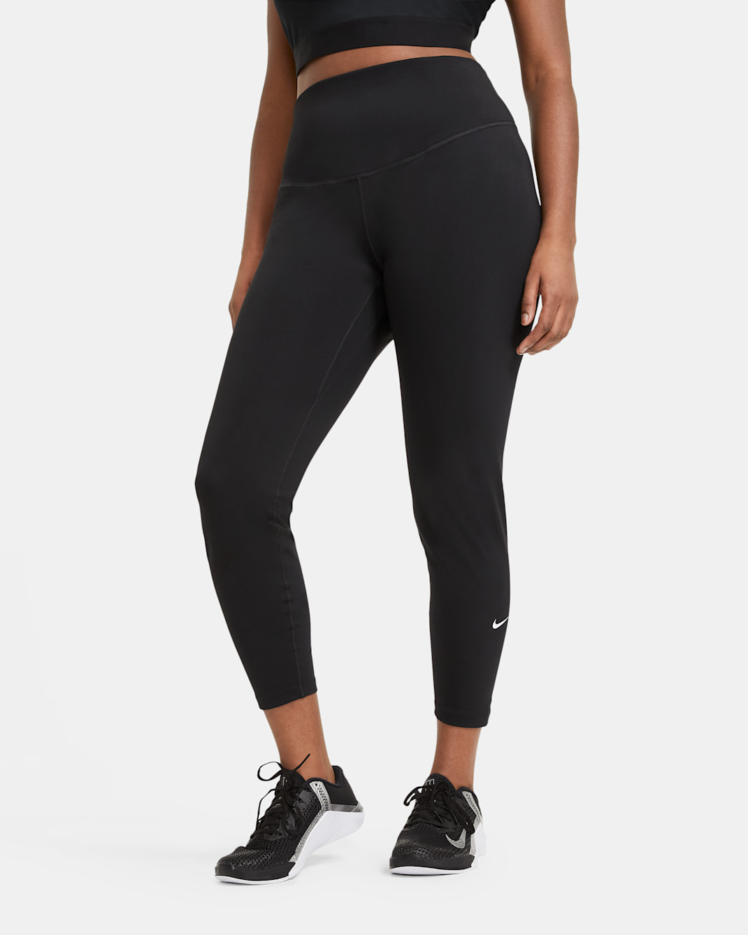 Nike One Women's Mid-Rise Leggings (Plus Size) - Black/White