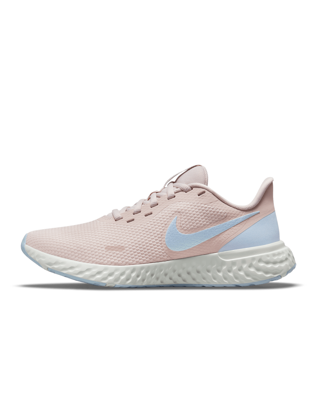 รองเท้าวิ่งโร้ดรันนิ่งผู้หญิง Nike Revolution 5 - Barely Rose/Metallic Pewter/Photon Dust/Hydrogen Blue