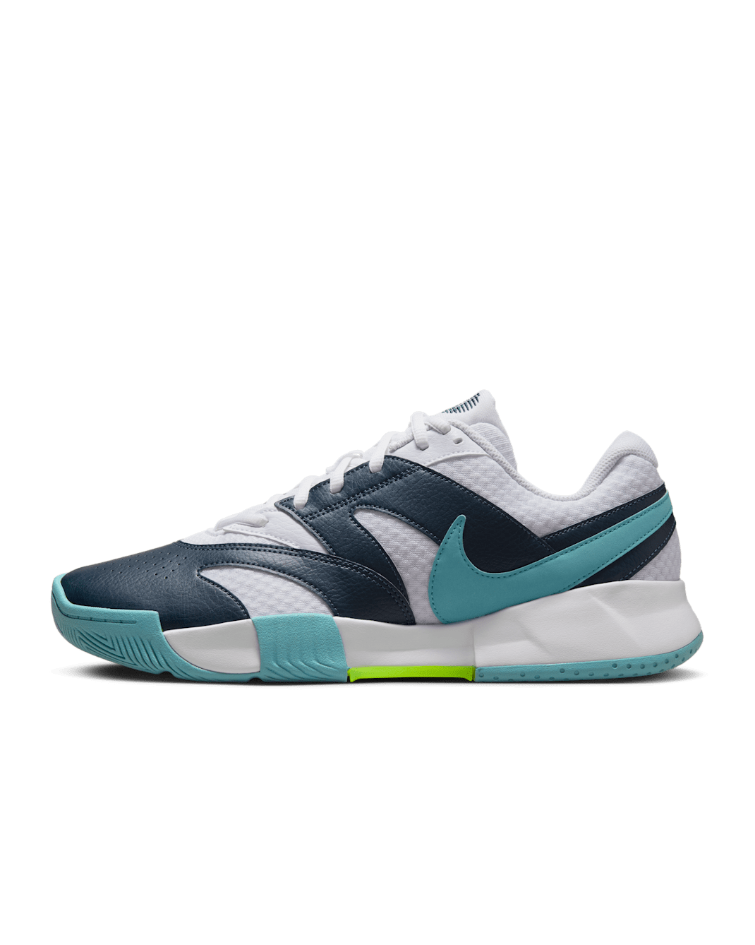 NikeCourt Lite 4 Men's Tennis Shoes - White/Armoury Navy/Denim Turquoise/Volt