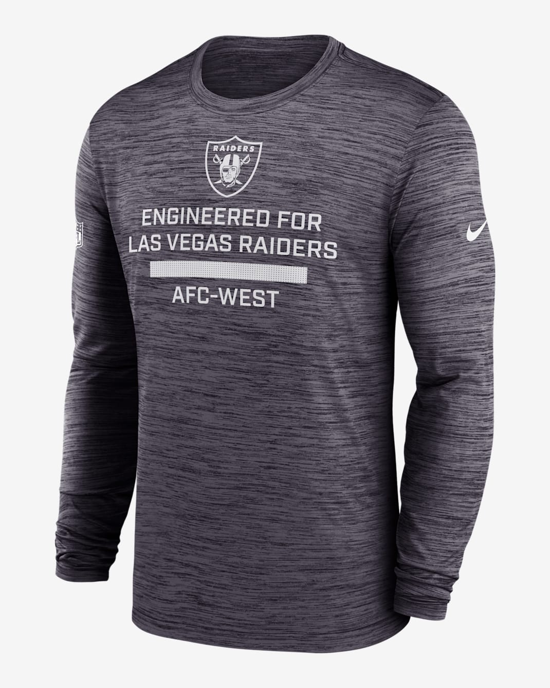 Playera de manga larga Nike Dri-FIT de la NFL para hombre Las Vegas Raiders Sideline Team Issue Velocity - Negro