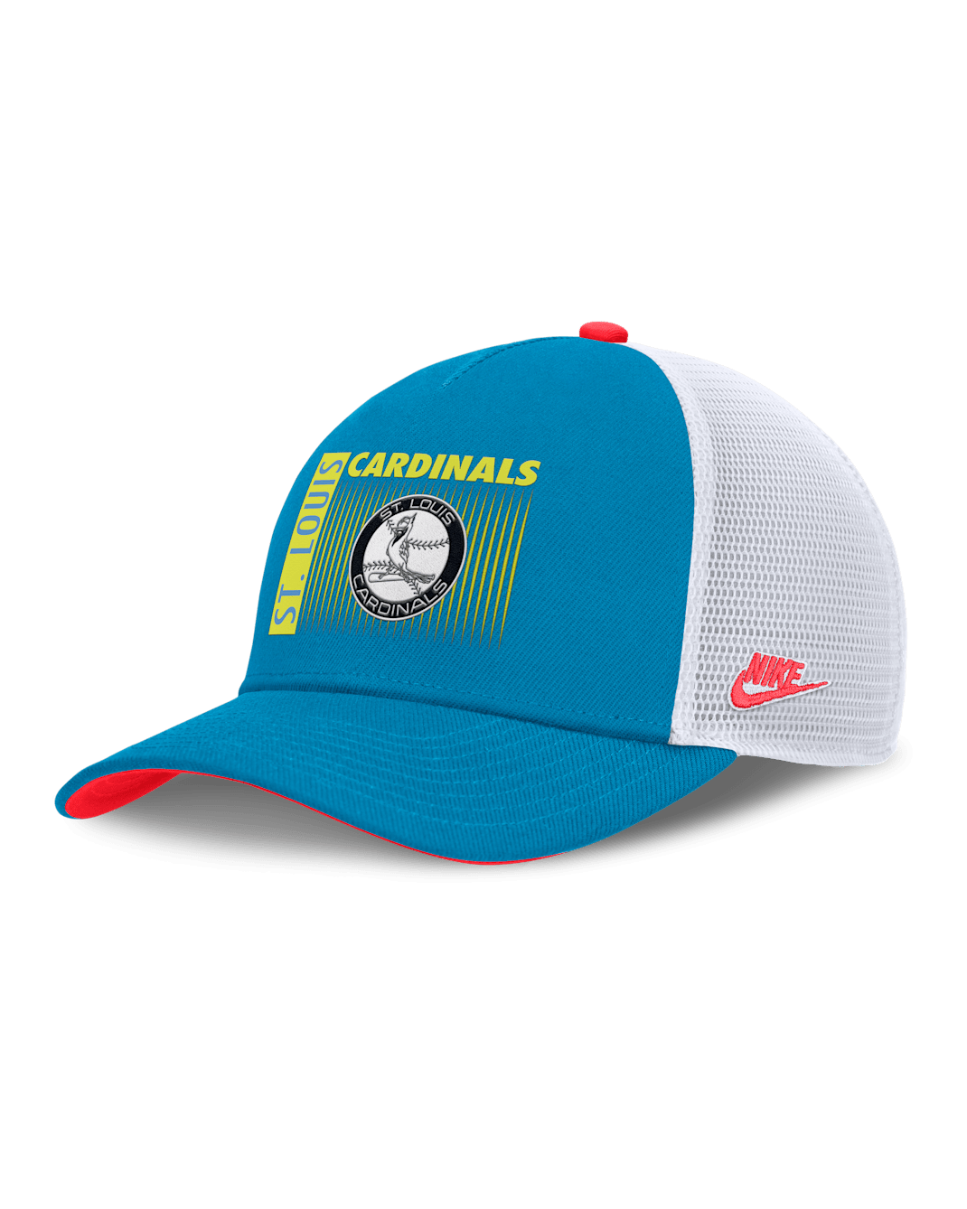 Gorra de rejilla Nike Dri-FIT de la MLB ajustable para hombre St. Louis Cardinals Neon 90s Rise - Azul