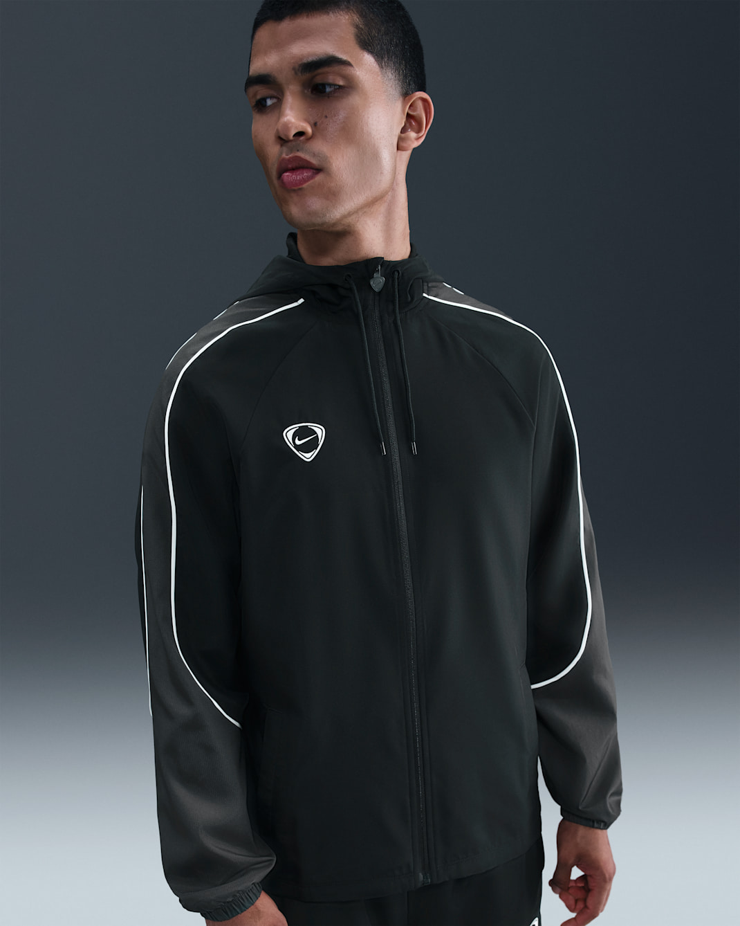 Nike Academy+ Men's Repel Football Woven Jacket - Black/Anthracite/White/White
