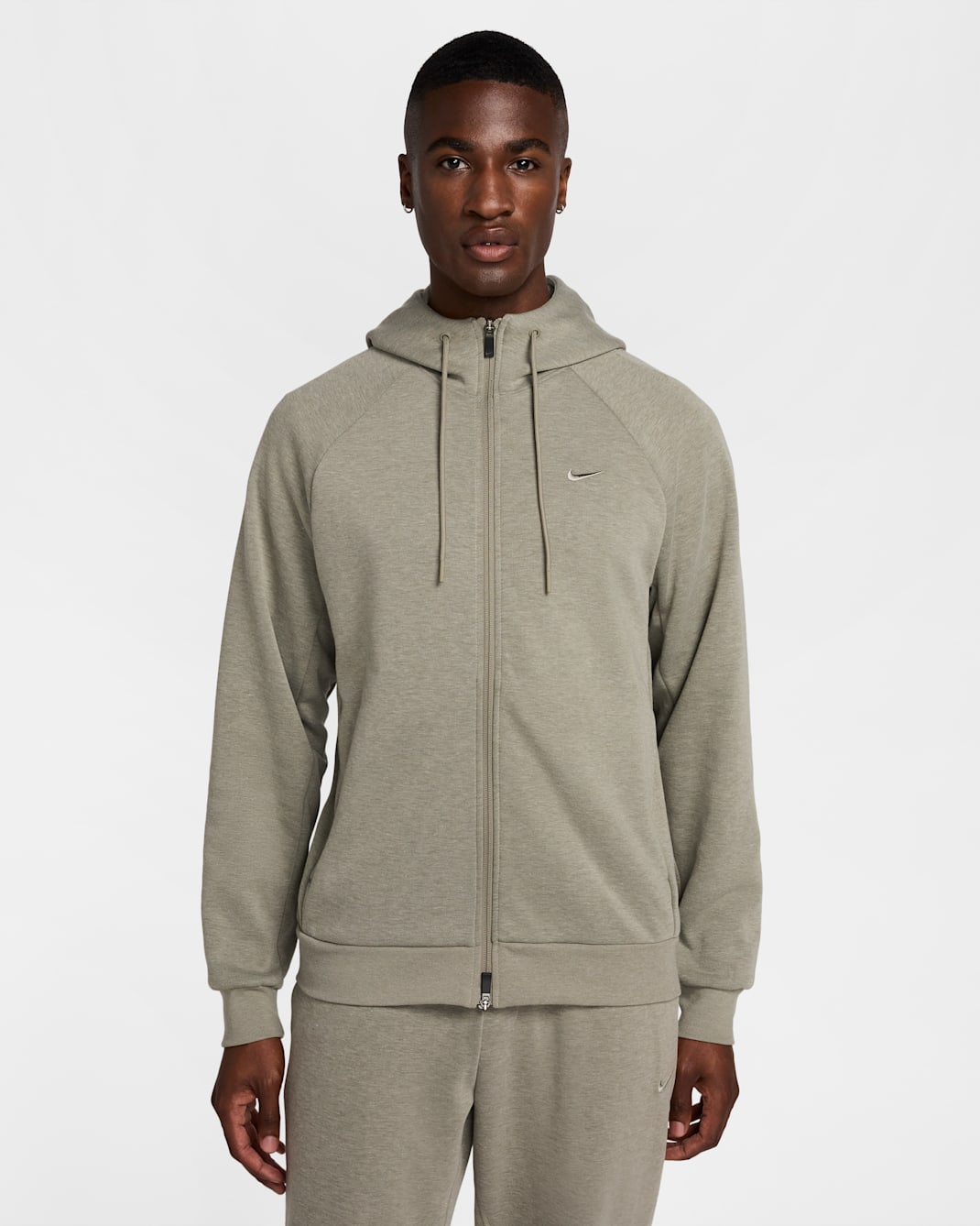 Nike Primary Fleece Men's Dri-FIT UV Full-Zip Performance Hoodie - Light Army/Heather/Light Army