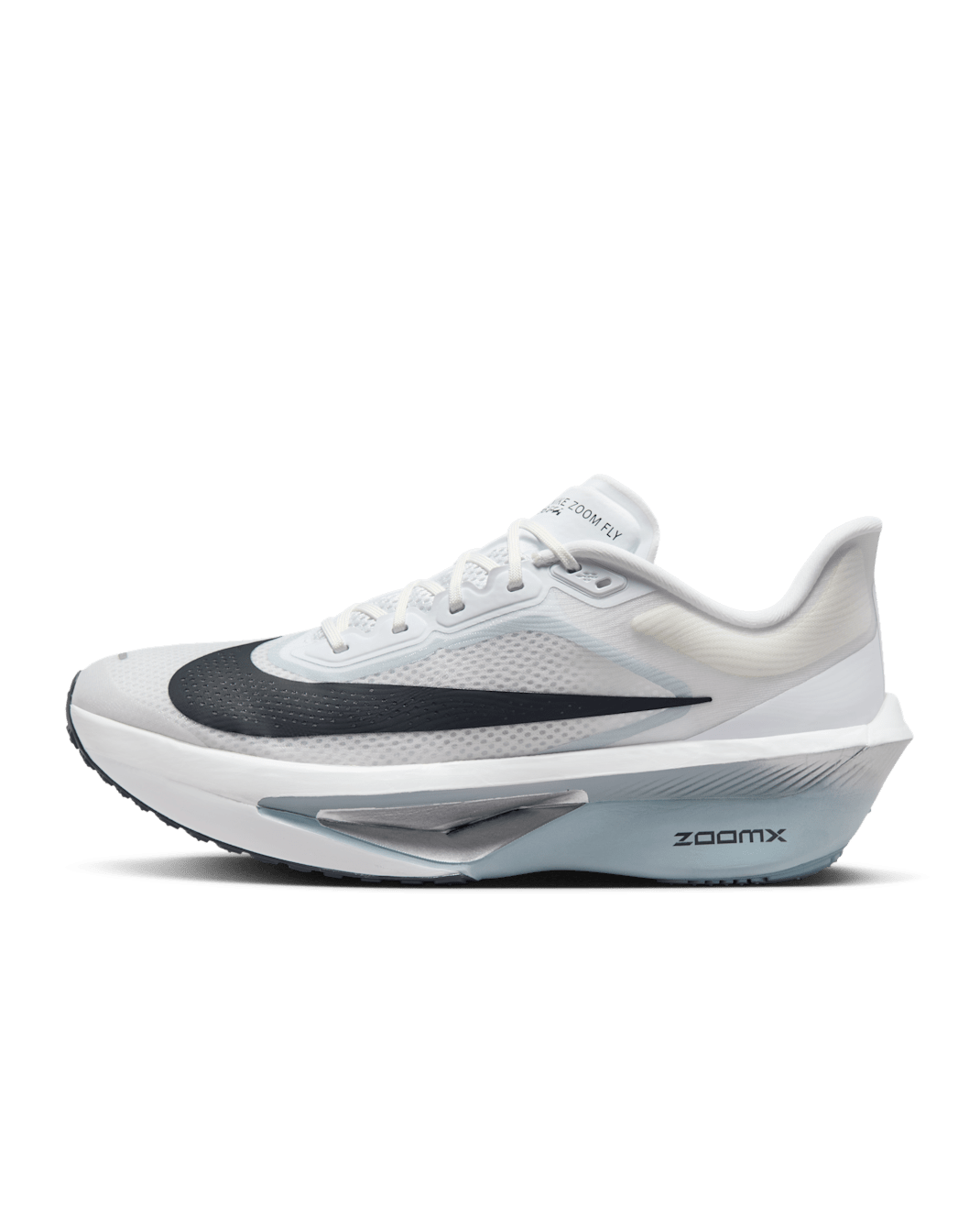 Nike Zoom Fly 6 Men's Road Racing Shoes - White/Pure Platinum/Obsidian Mist/Gridiron