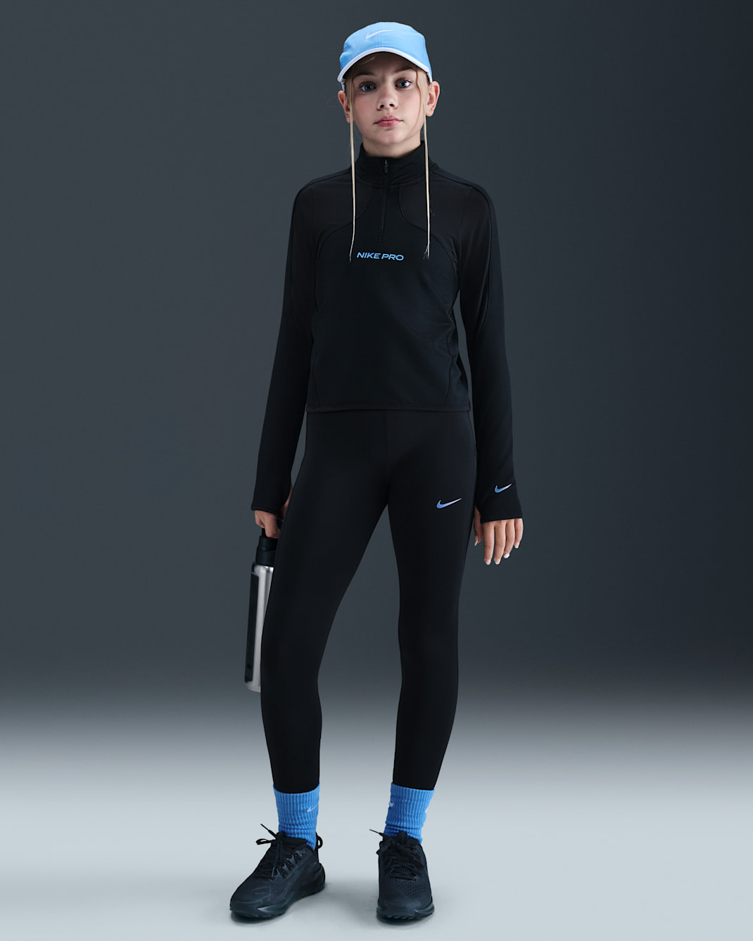 Nike Pro Older Kids' (Girls') Dri-FIT Leggings with Shine Accents - Black