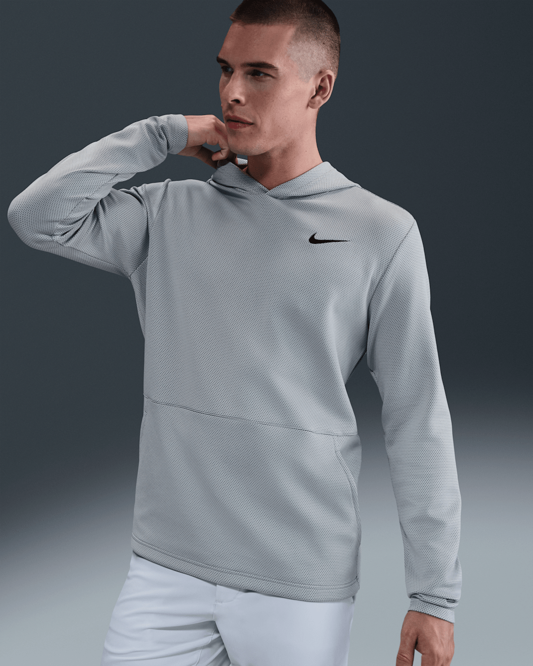 Nike Victory Men's Dri-FIT Therma Flex Golf Hoodie - Wolf Grey/Black/Black
