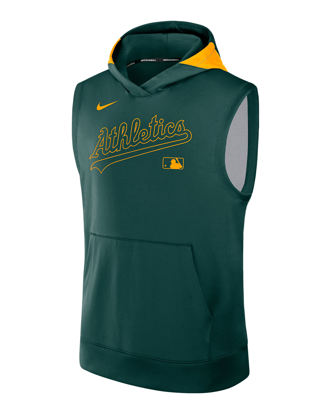 Athletics Authentic Collection Men’s Nike Dri-FIT MLB Sleeveless Pullover Hoodie - Green