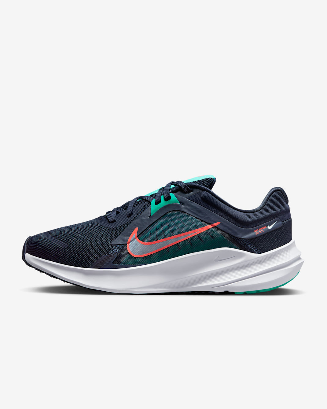 Nike Quest 5 Women's Road Running Shoes - Obsidian/Clear Jade/Picante Red/White