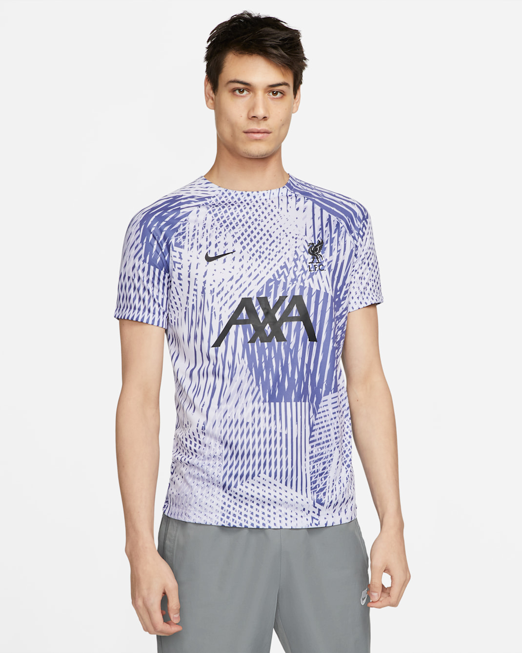 Liverpool F.C. Away Men's Nike Dri-FIT Pre-Match Football Top - Pure Violet/Purple Dawn/Dark Purple Dust/Black