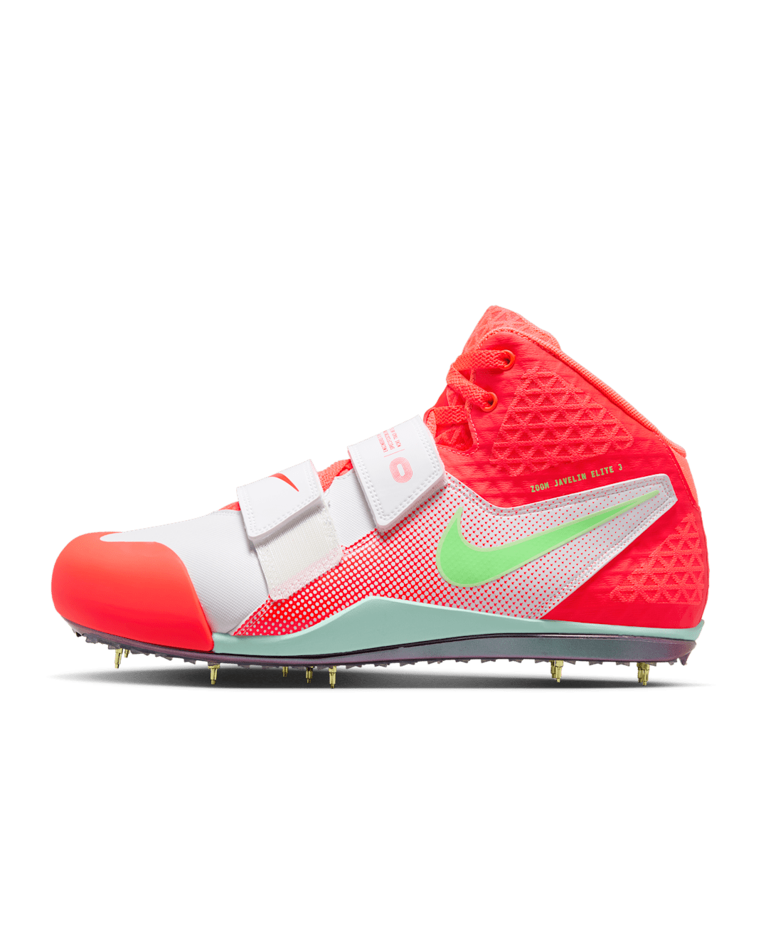 Nike Zoom Javelin Elite 3-pig- og banesko til kast - hvid/Hyper Orange/Lime Blast/Bright Crimson
