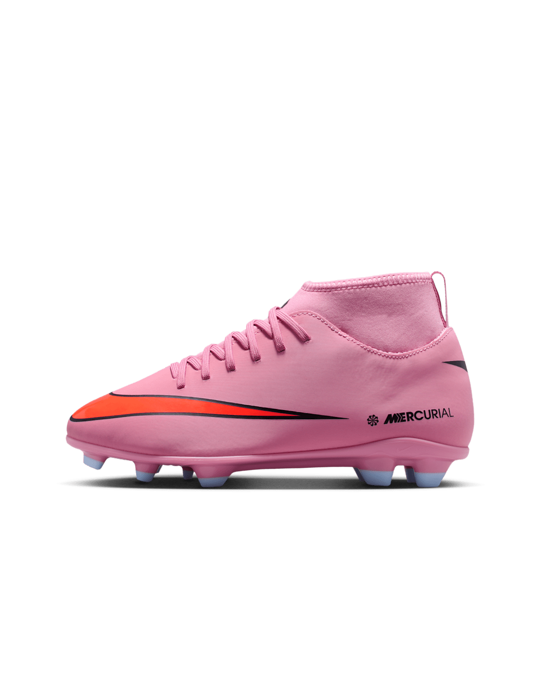 Nike Jr. Mercurial Superfly 10 Club Younger/Older Kids' Multi-Ground High-Top Football Boot - Magic Flamingo/Total Crimson/Black