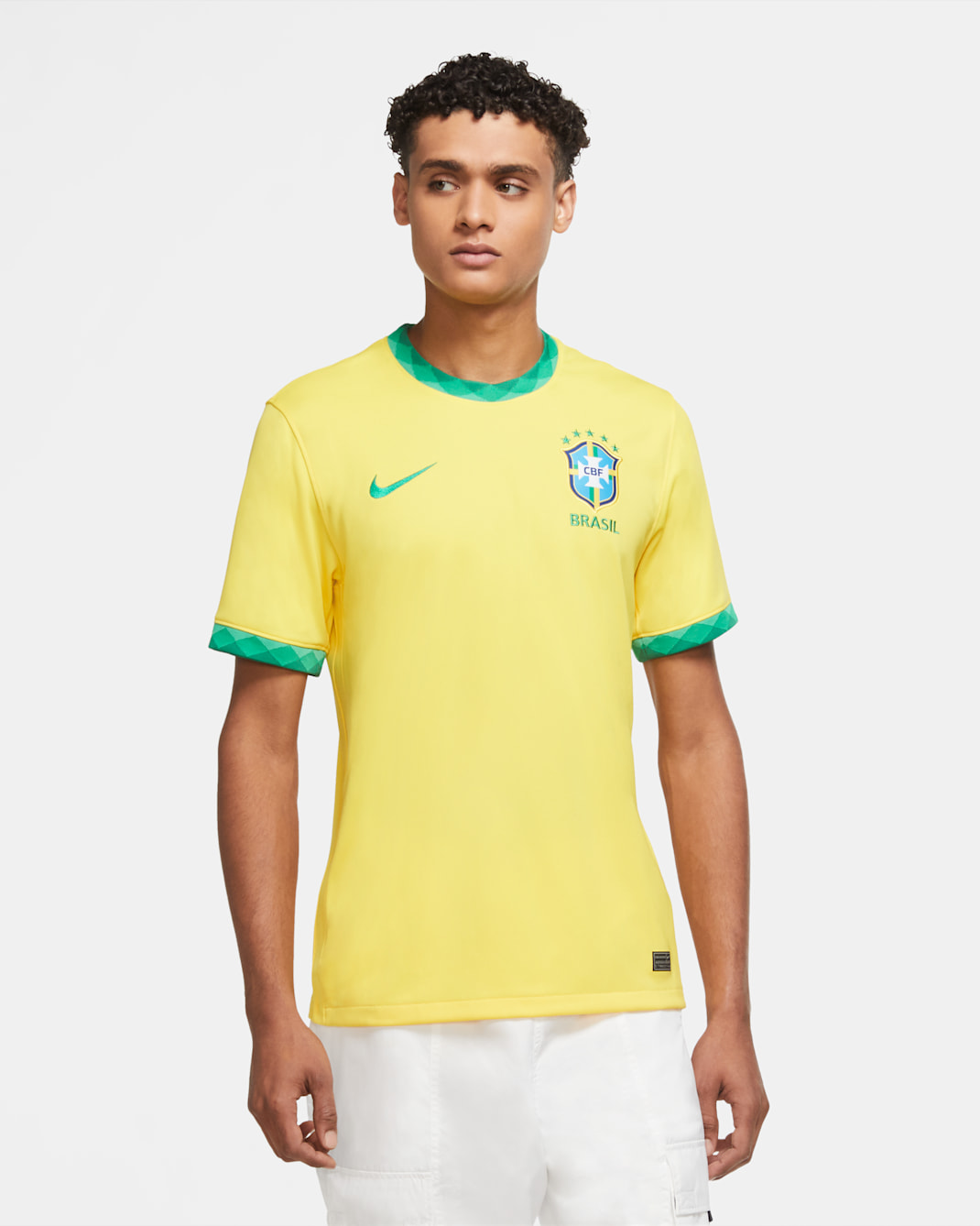 Brasil 2020 Stadium Home Men's Soccer Jersey - Midwest Gold/Lucky Green