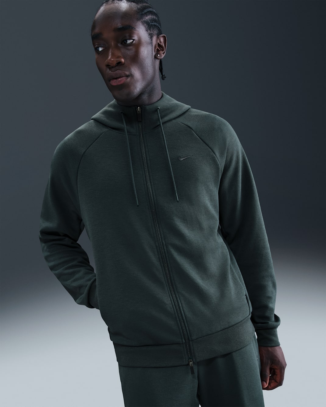 Nike Primary Fleece Men's Dri-FIT UV Full-Zip Performance Hoodie - Seaweed/Seaweed