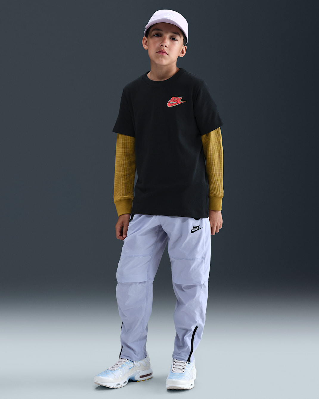 Nike Tech geweven jongensbroek - Ghost/Zwart