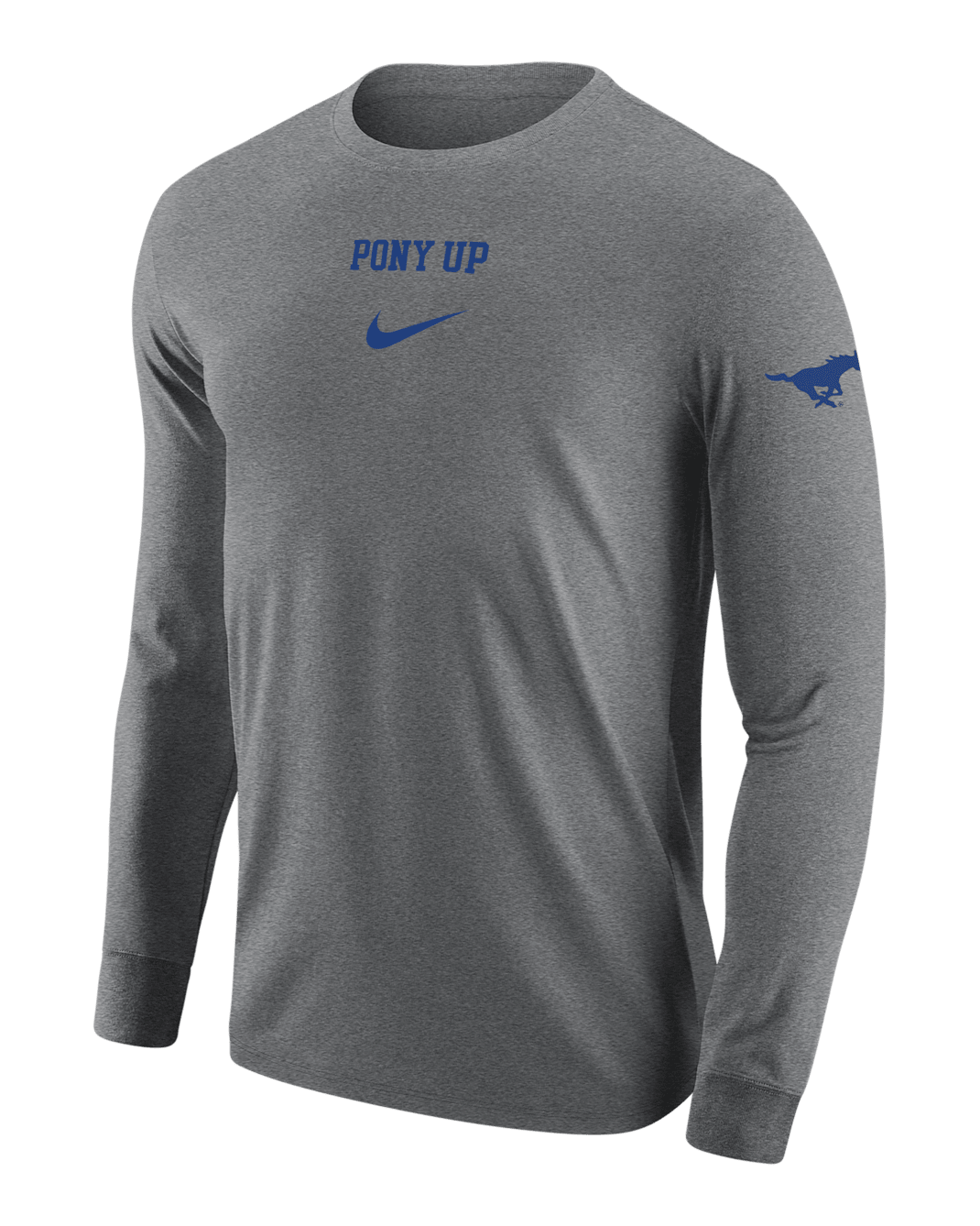 SMU Men's Nike College Long-Sleeve T-Shirt - Dark Grey Heather