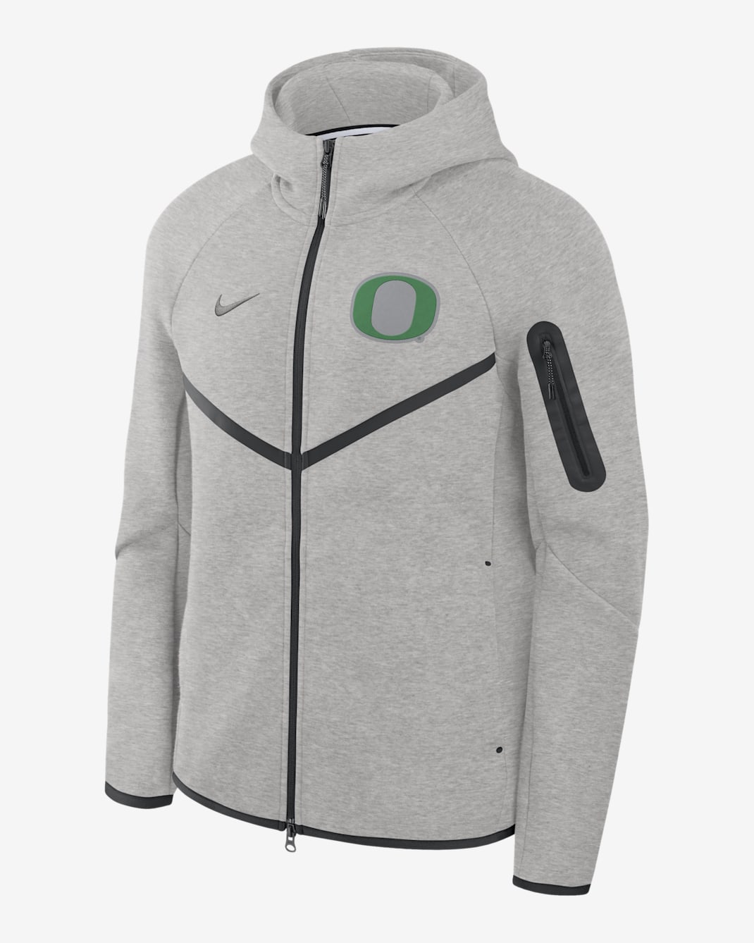 Oregon Tech Fleece Windrunner Men's Nike College Full-Zip Hooded Jacket - Dark Grey Heather