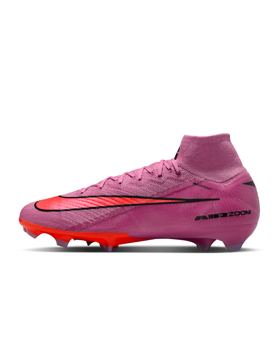 Tacos de fútbol para terreno firme de corte high Nike Mercurial Superfly 10 Elite - Flamenco mágico/Carmesí total/Negro