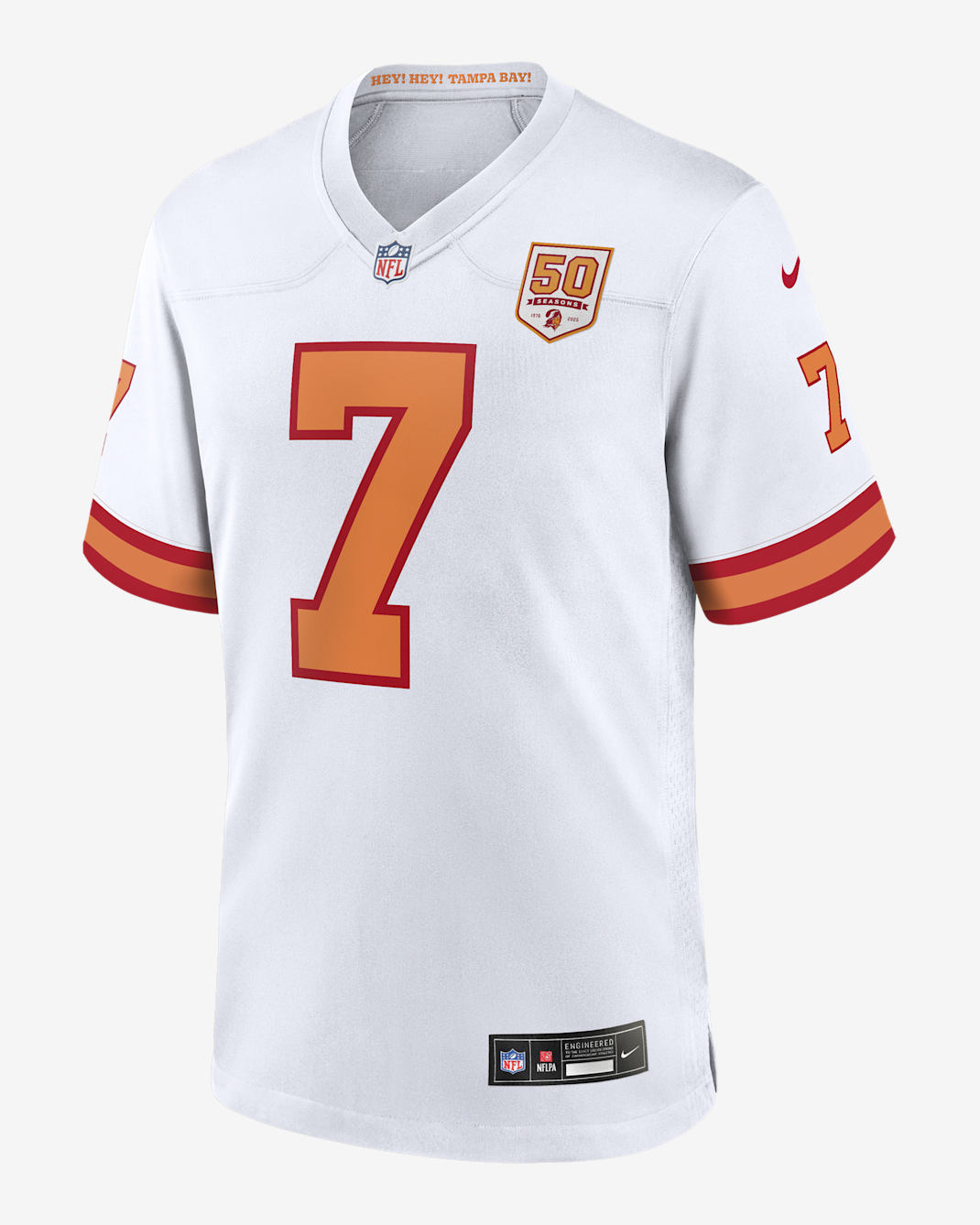 Jersey de juego Nike de la NFL para hombre de Bucky Irving de los Tampa Bay Buccaneers de la 50.ª temporada - Blanco