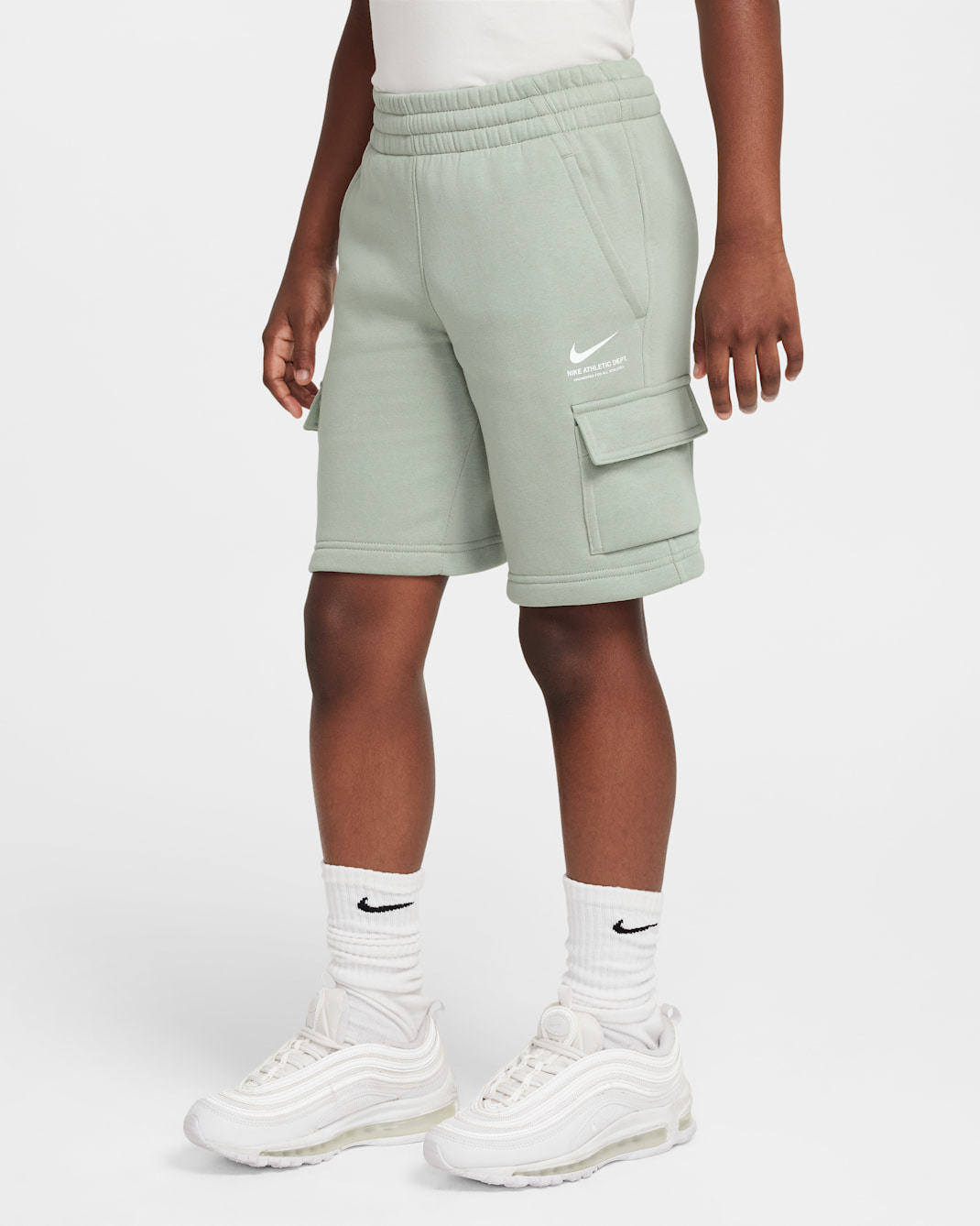 Nike Sportswear Older Kids' (Boys') Fleece Cargo Shorts - Jade Horizon