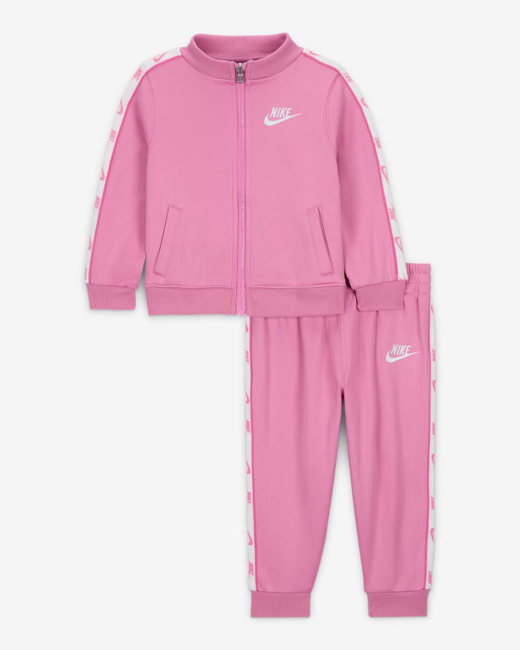 Nike Dri-FIT Baby (12-24M) Logo Taping 2-Piece Full-Zip Set - Magic Flamingo