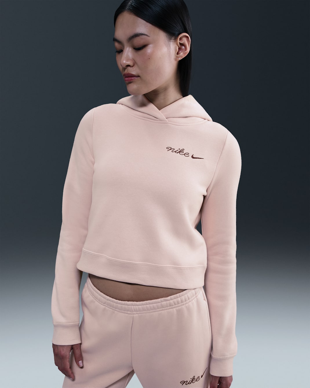 Nike Sportswear Phoenix Fleece Women's Shrunken Hoodie - Silt Red